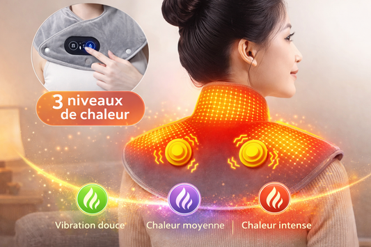 Coussin chauffant massant pour la nuque et les épaules